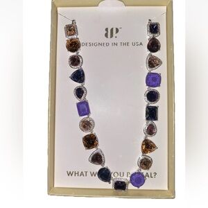 Orchid Peach Embers Rare Unicorn Jewel Candy Silver Necklace